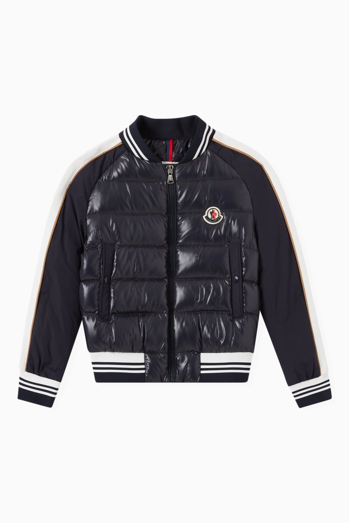 

Bomber Style Down Jacket in Nylon, Blue