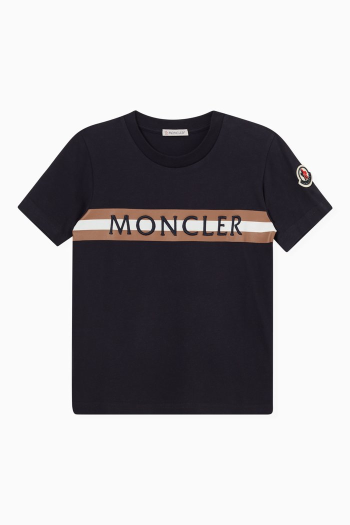 

Tri-colour Logo T-shirt in Cotton, Blue