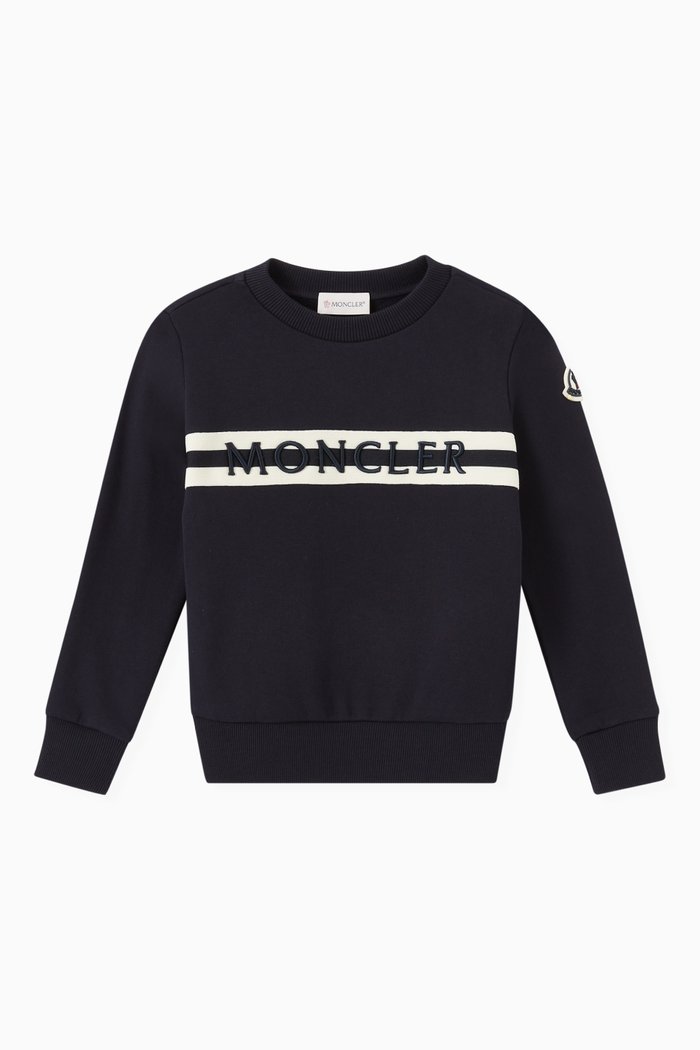 

Logo Print Sweatshirt in Cotton Fleece, Blue