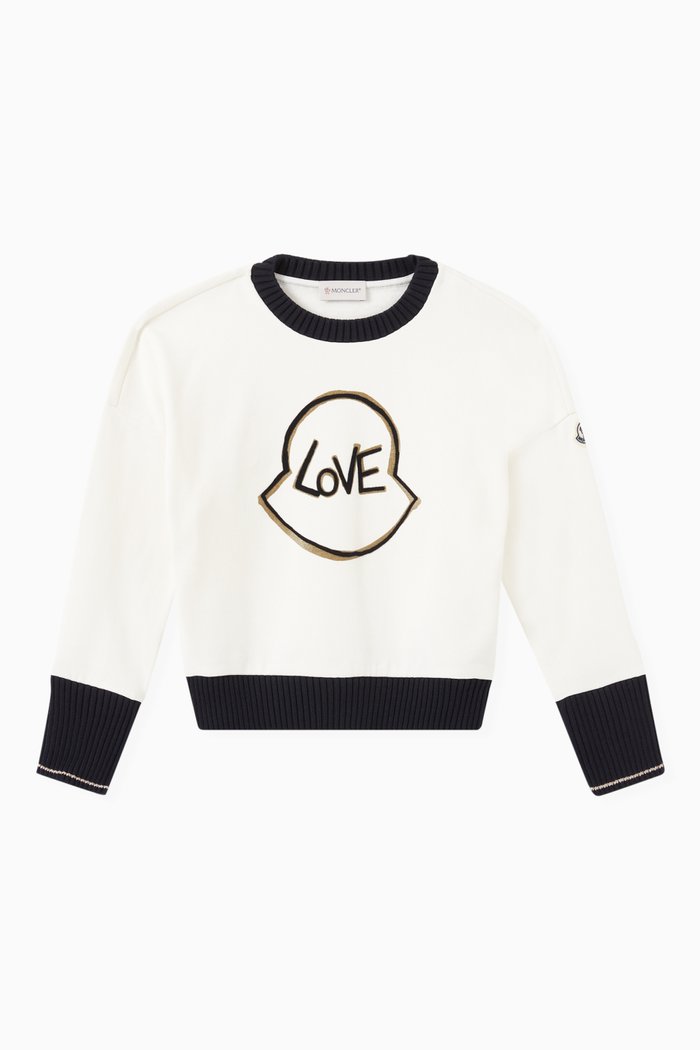 

Love Print Sweatshirt in Cotton, Neutral