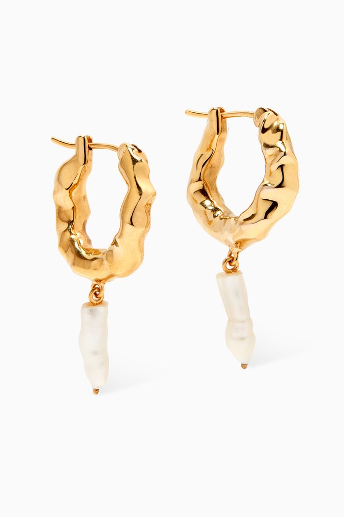 

Modern Vintage Pavé Hoop Bracelet in 18kt Gold Plating