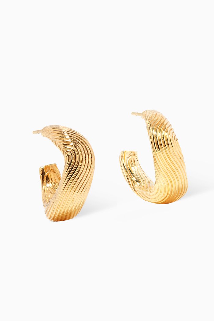 

Vintage Wave Hoops in 18kt Gold-plated Brass