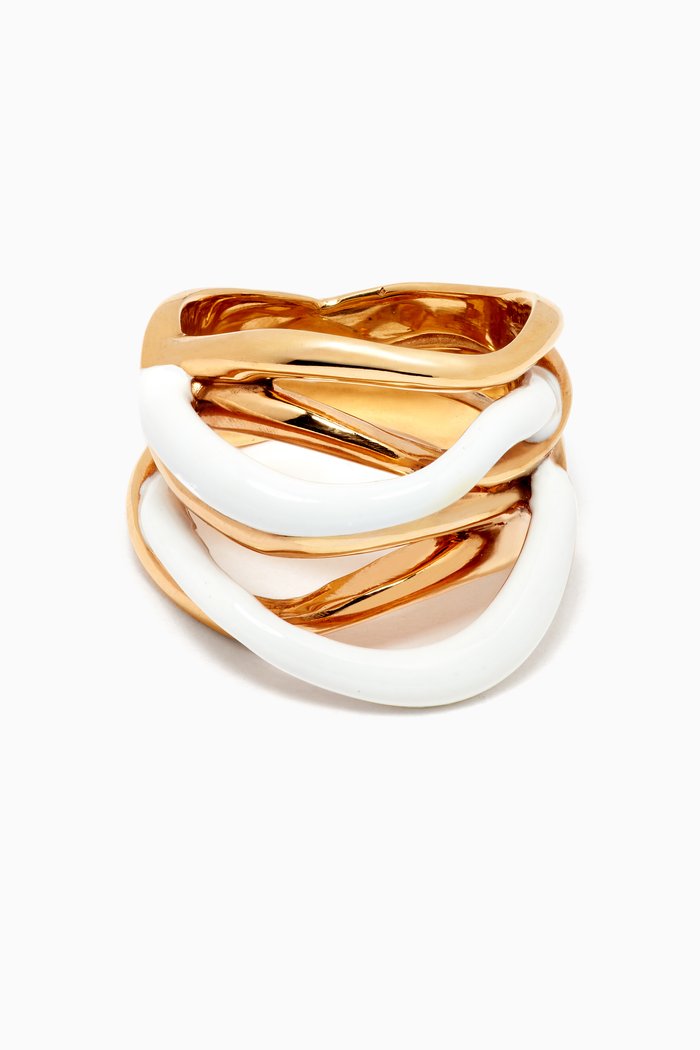 

Interlaced Waves Ring in 18kt Gold Plating