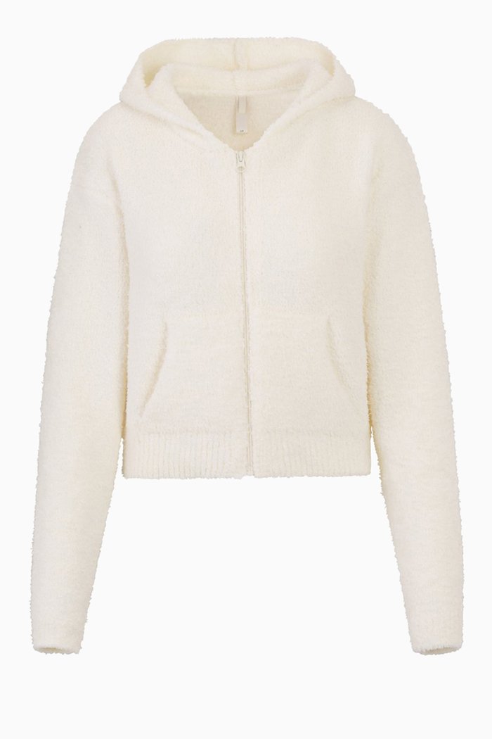 

Cozy Knit Zip Hoodie, White