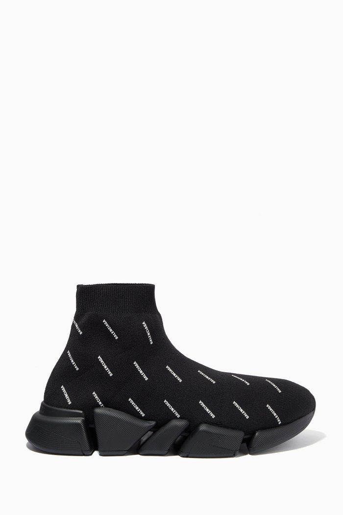 

Speed 2.0 Sneakers in Allover Logo Recycled Knit, Black