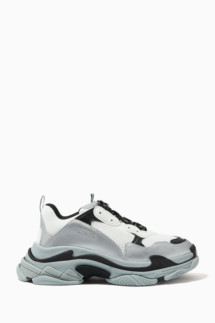 

Triple S Sneakers in Double Foam & Mesh, Grey