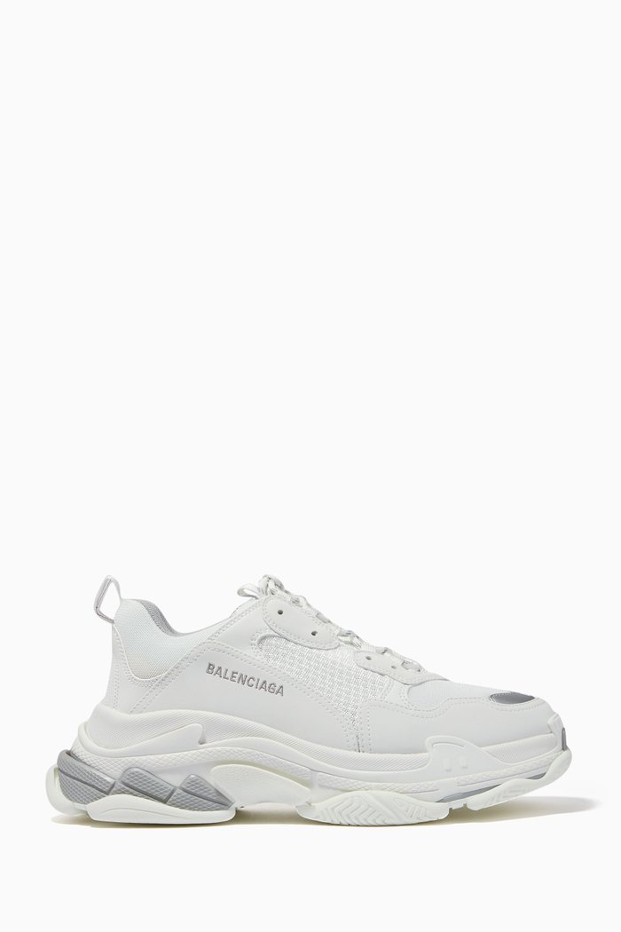 

Triple S Sneakers in Double Foam & Mesh, White