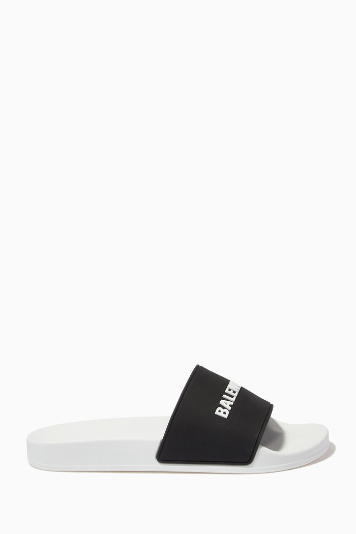 

Logo Pool Slides in Rubber, White