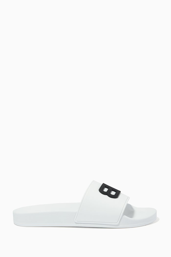 

BB Pool Slides in Rubber, White