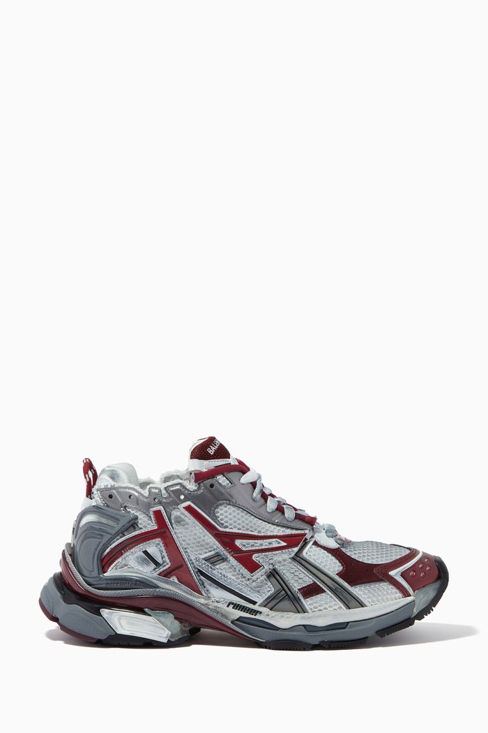 

Runner Sneakers in Mesh & Nylon, Red