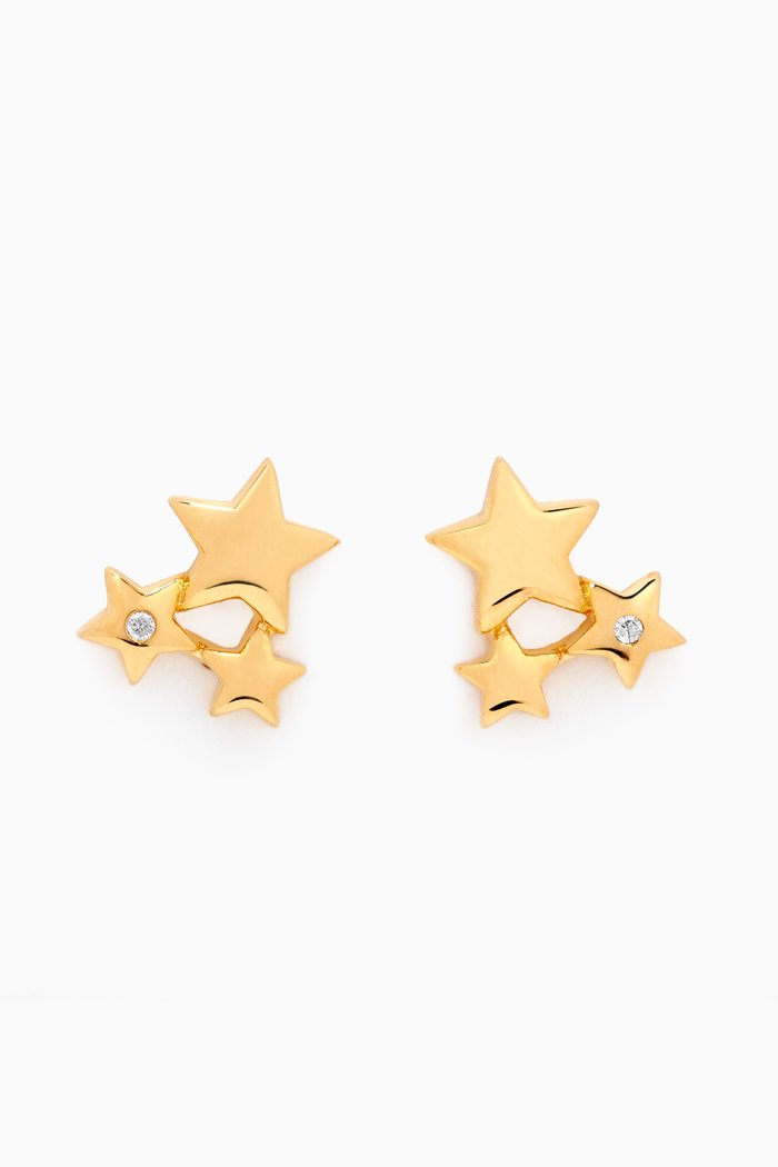 

Stardust Stud Earrings in 18kt Gold-plated Brass