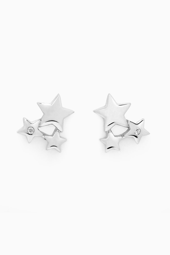 

Stardust Stud Earrings in Silver-plated Brass