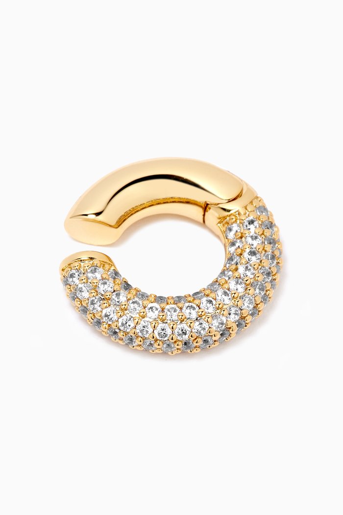 

Amalfi Pavé Single Ear Cuff in 18kt Gold-plated Brass