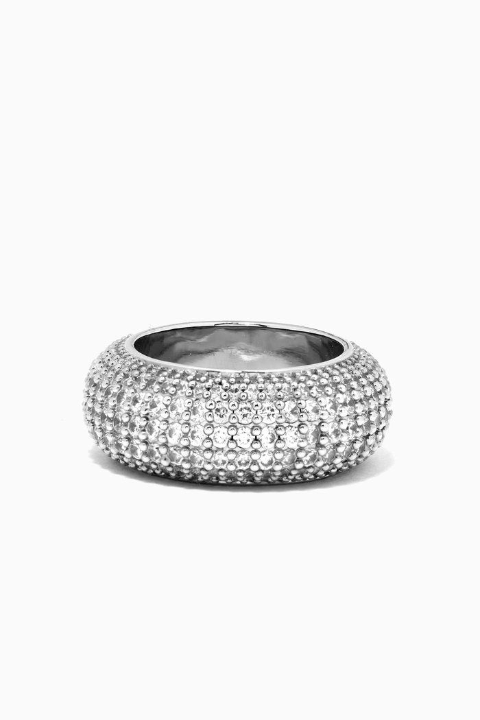 

Amalfi XL Pavé Ring in Silver-plated Brass, Gold
