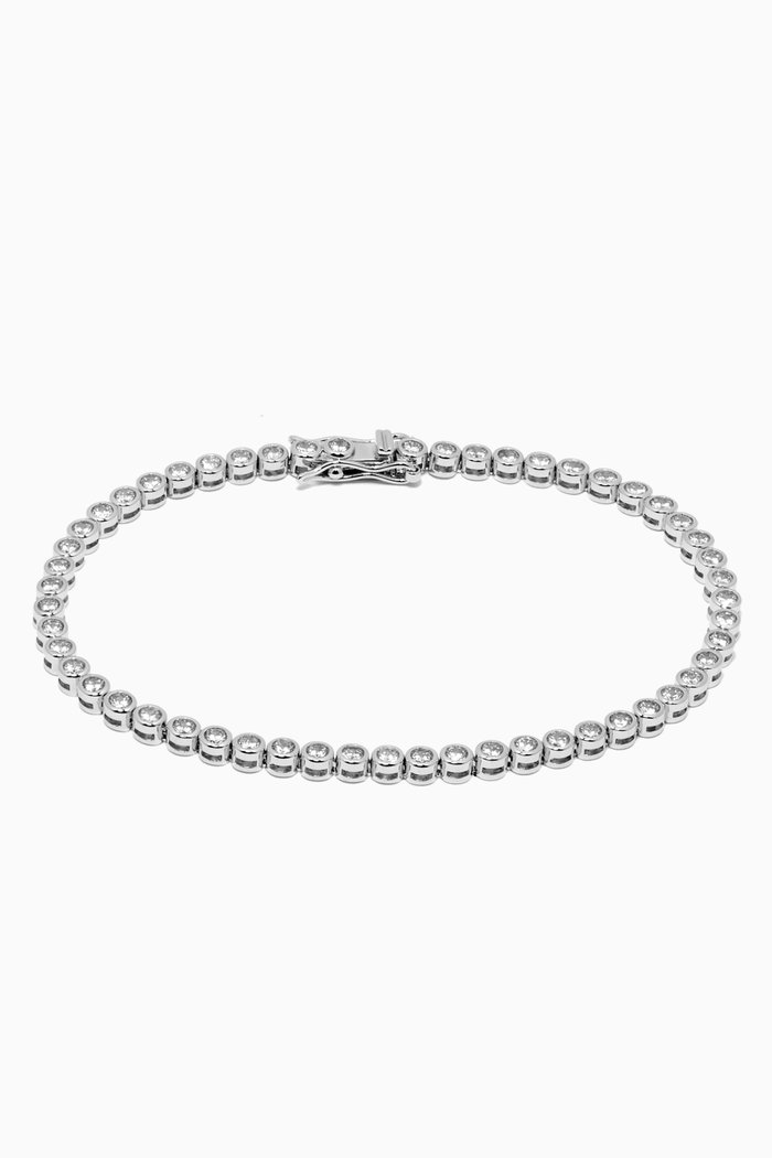 

Ballier Bezel Tennis Bracelet in Silver-plated Brass