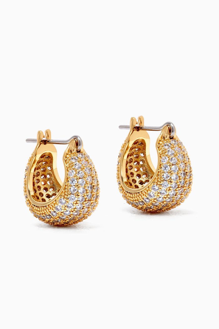 

Serena Pavé Huggies in 18kt Gold-plated Brass