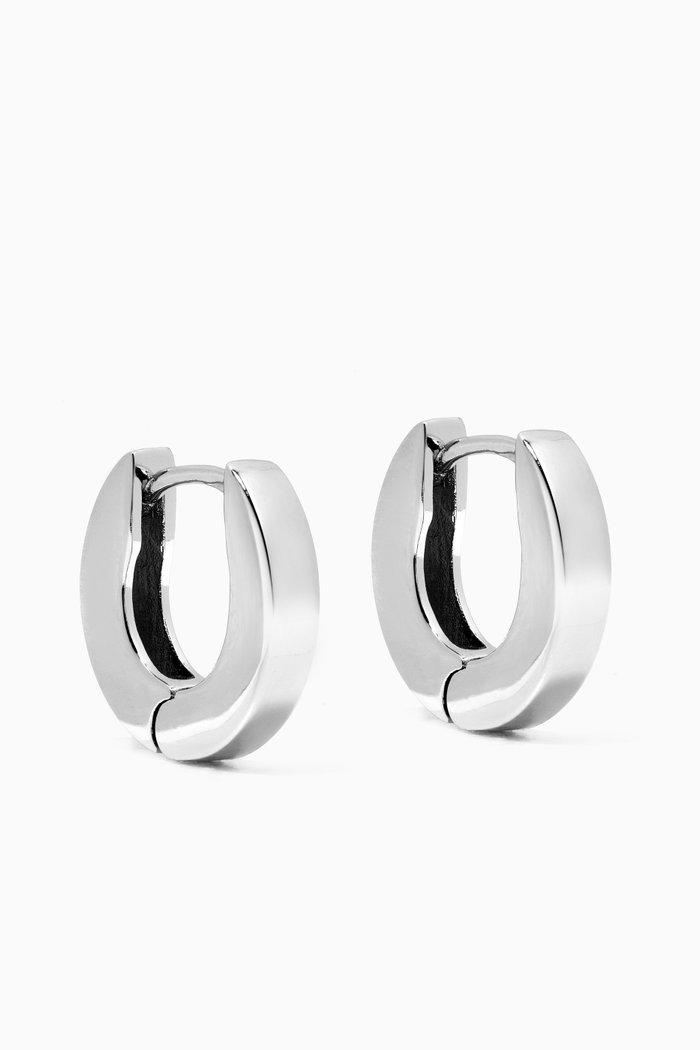 

Mini Coco Hinge Hoop Earrings in Silver-plated Brass