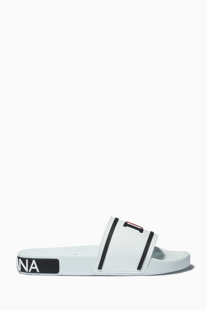 

"I Love D&G" Sliders in Rubber, White
