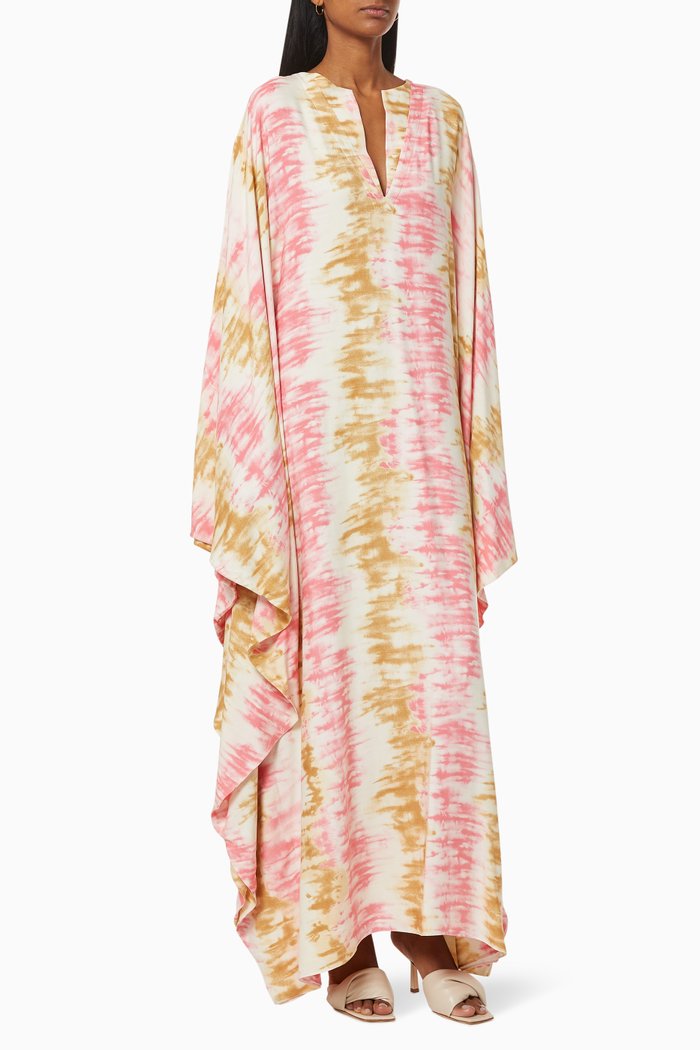 

Tie Dye Kaftan in Cotton, Multicolour