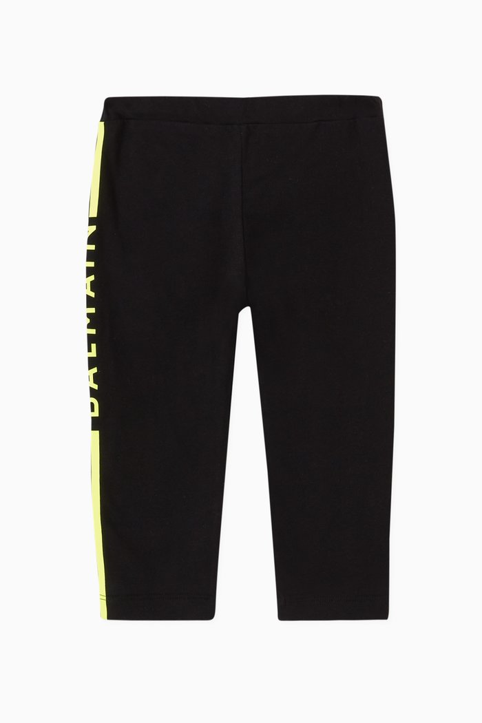 

Side Stripe Logo Leggings in Jersey, Black