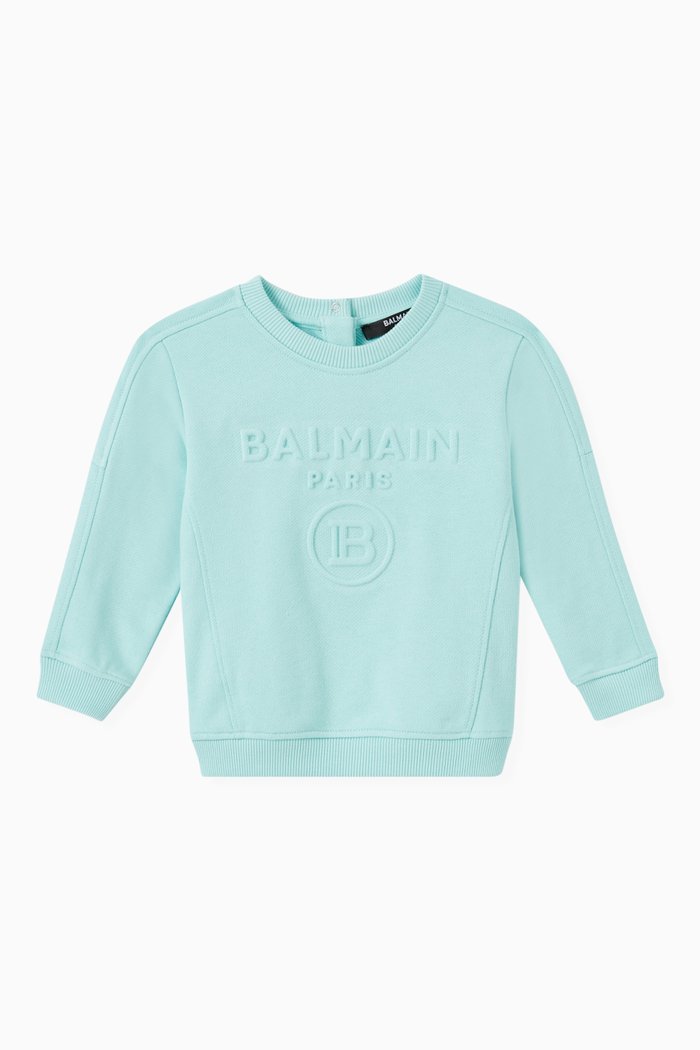 

Balmain Embossed Logo Sweatshirt in Jersey, Blue