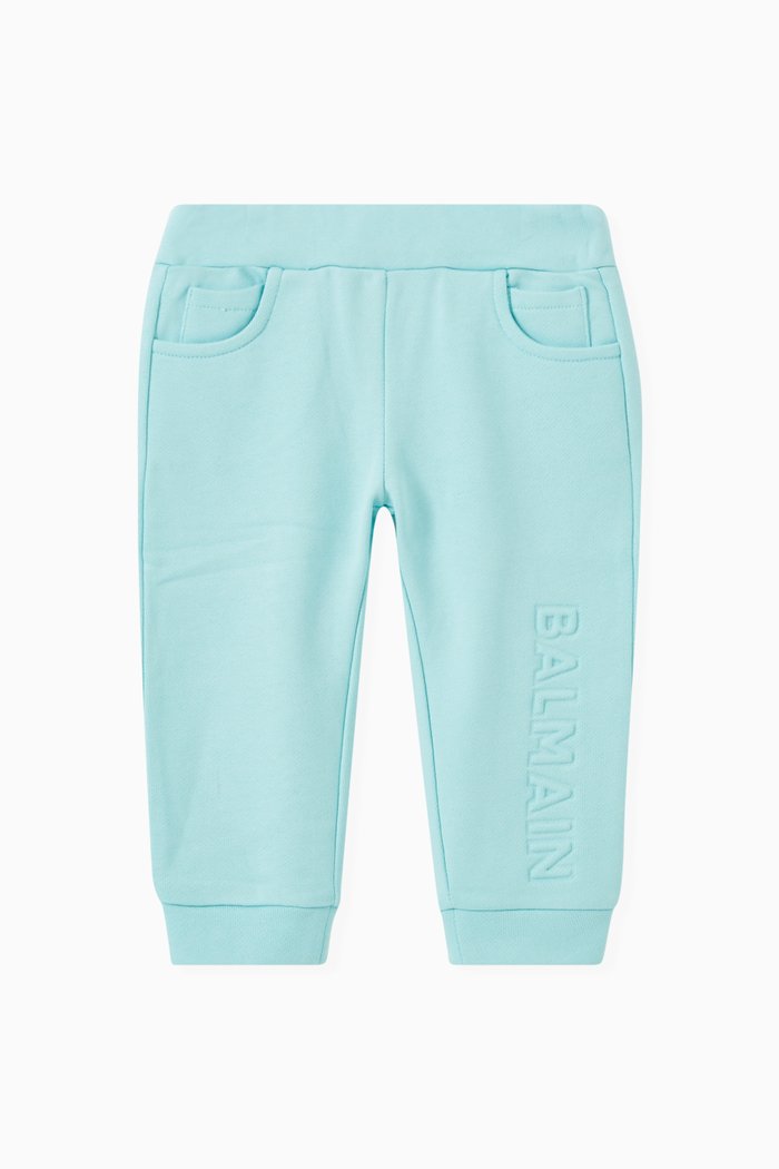 

Balmain Embossed Sweatpants in Jersey, Blue