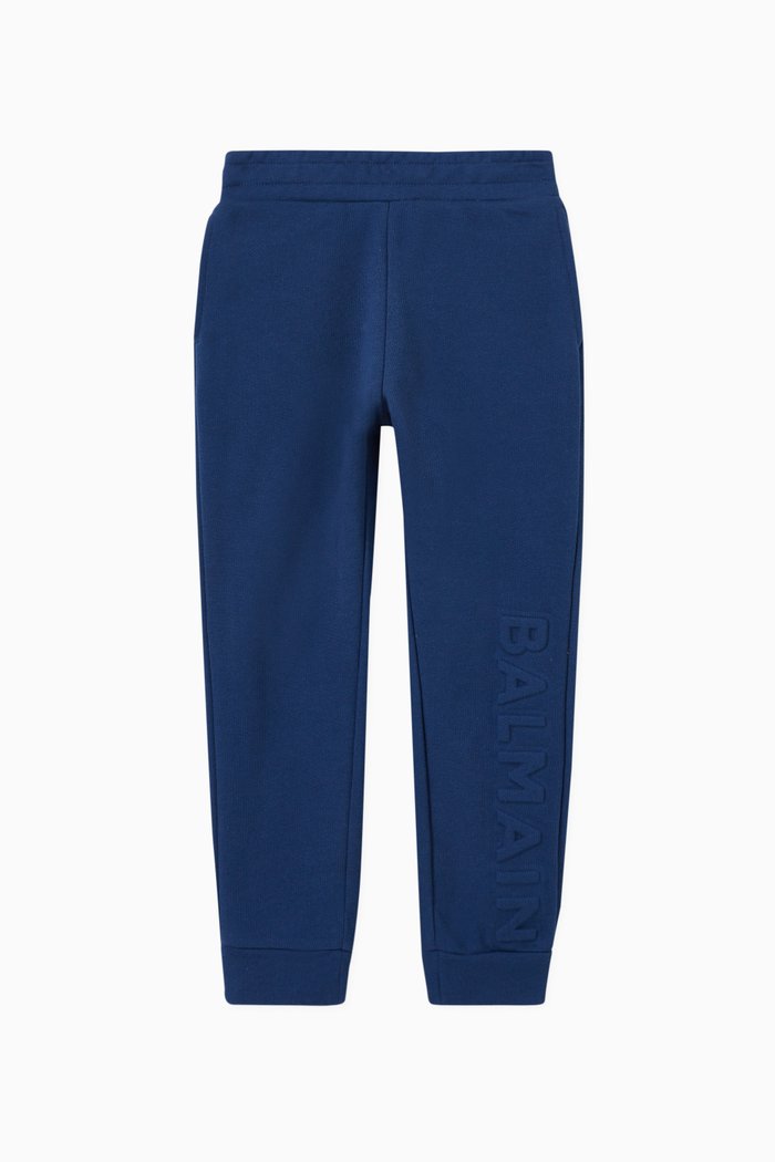 

Debossed Logo Track Pants in Fleece, Blue