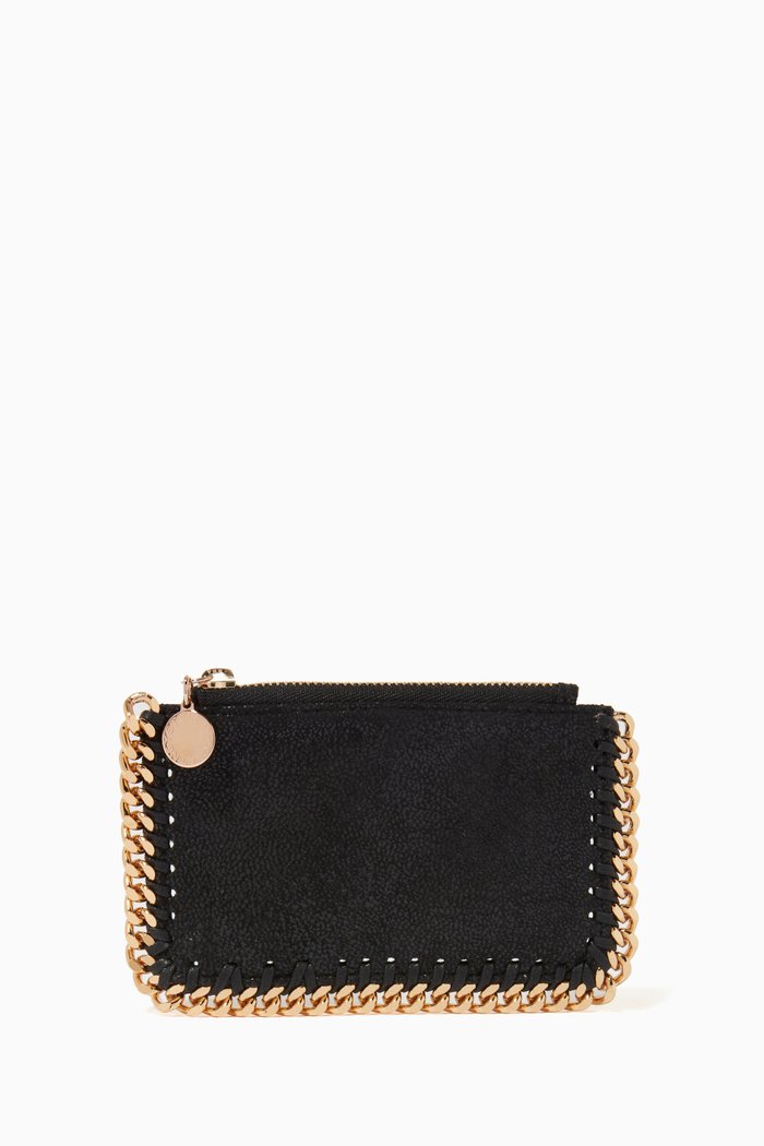 

Falabella Card Holder in Shaggy Deer, Black