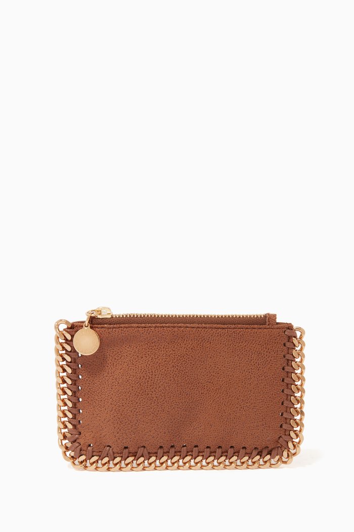 

Falabella Card Holder in Shaggy Deer, Brown