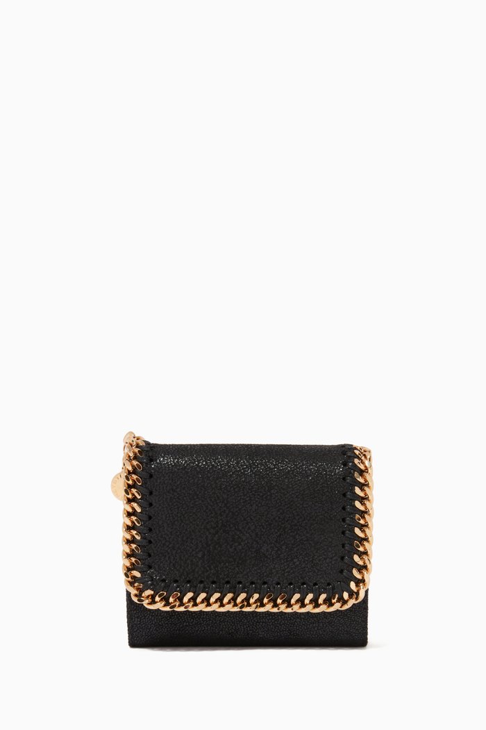 

Falabella Small Flap Wallet in Shaggy Deer, Black