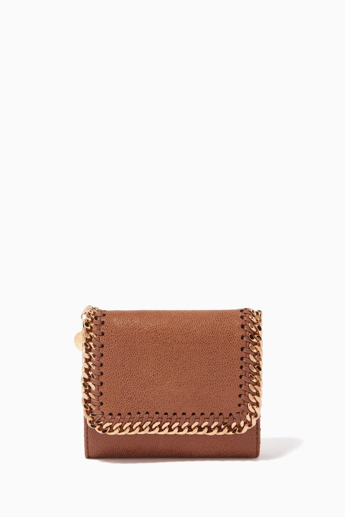 

Falabella Small Flap Wallet in Shaggy Deer, Brown