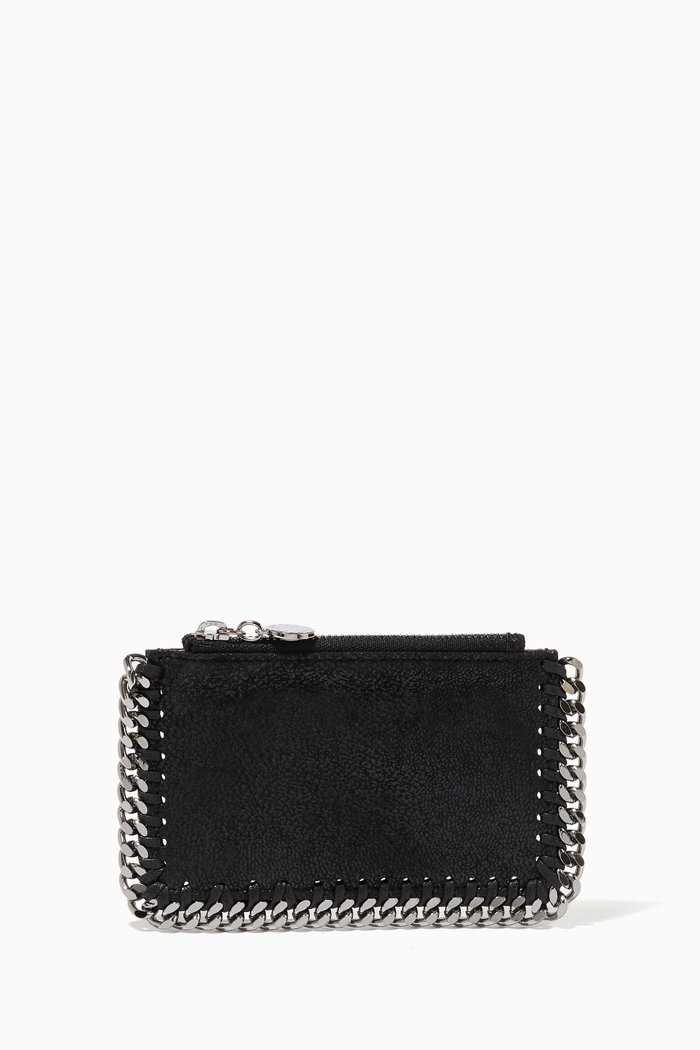 

Falabella Card Holder in Shaggy Deer, Black