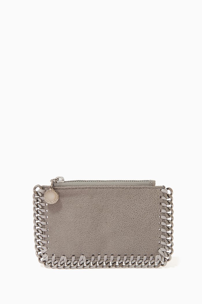 

Falabella Card Holder in Shaggy Deer, Grey