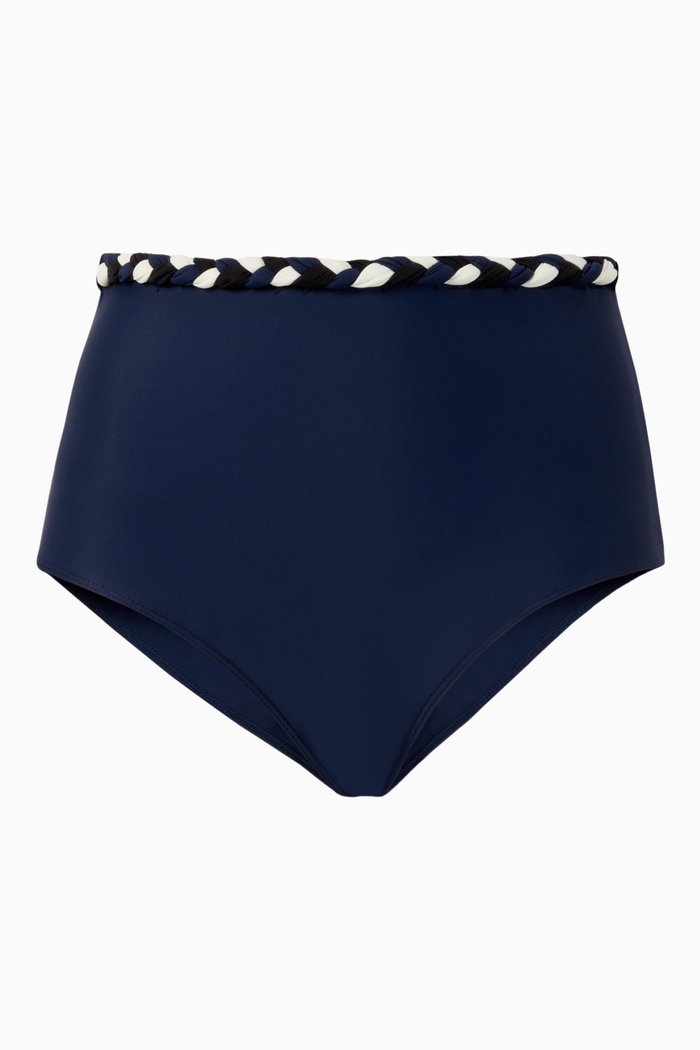 

Helena Bikini Bottoms in Braidheart Sustainable Nylon, Blue