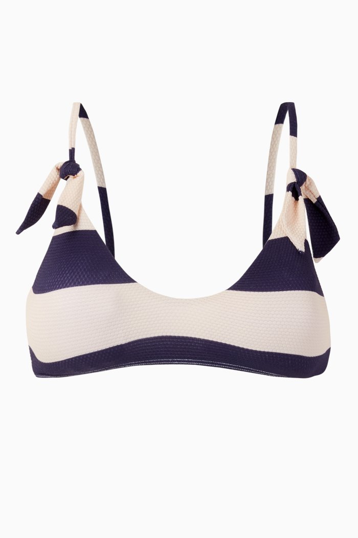 

Lucia Bikini Top in Shipmate Sustainable Nylon, Blue