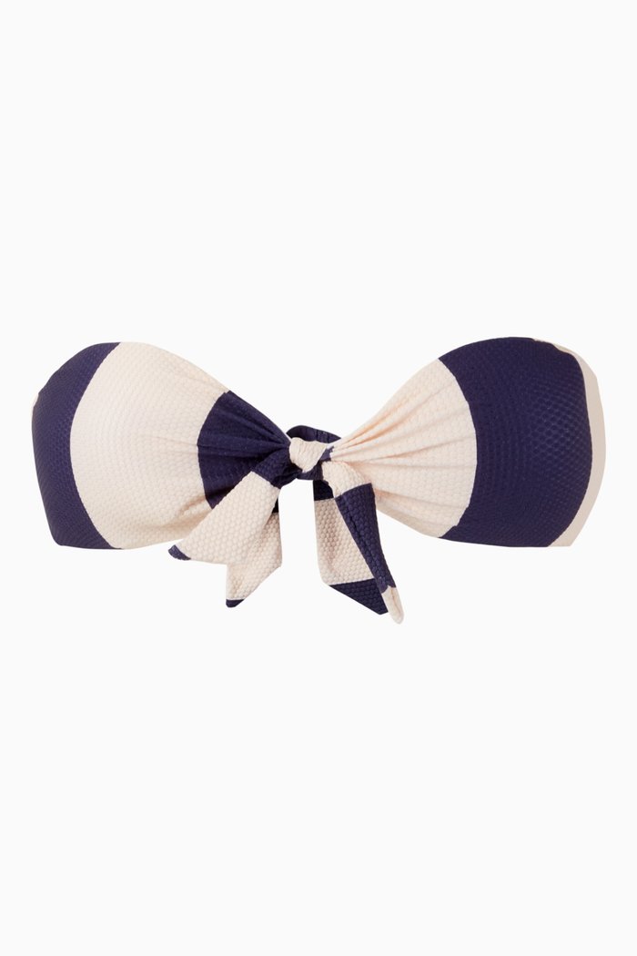 

Bandeau Bikini Top in Shipmate Sustainable Nylon, Blue