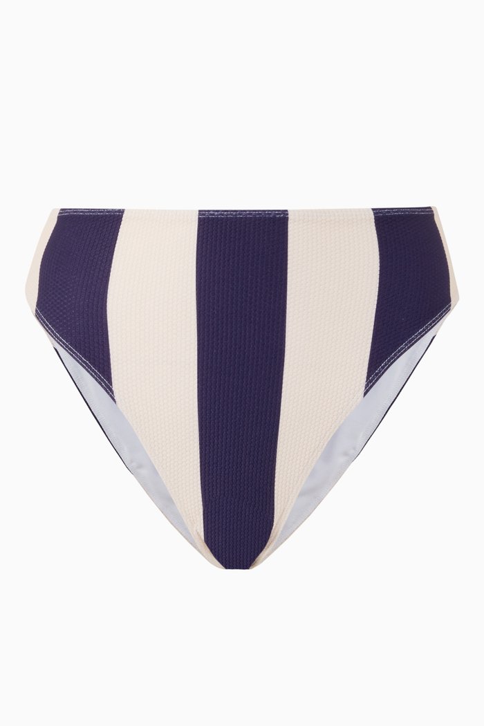 

Stephanie Bikini Bottoms in Shipmate Sustainable Nylon, Blue