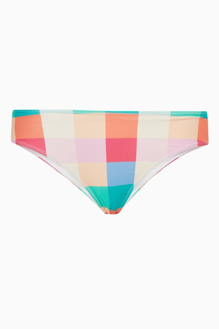 

Helena Bikini Bottoms in Tropical Check Sustainable Nylon, Multicolour