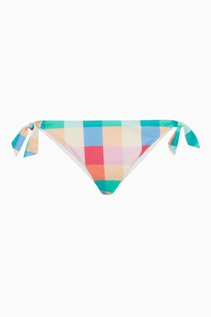 

Carla Bikini Bottoms in Tropical Check Sustainable Nylon, Multicolour
