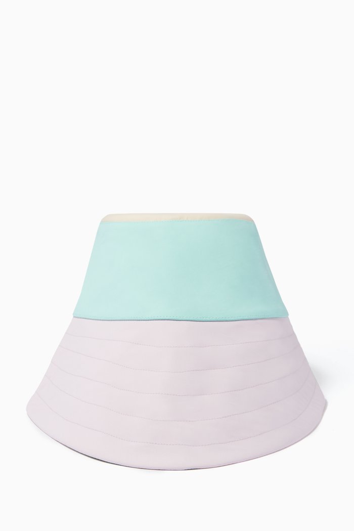 

Greta Hat in Colourblock Cotton, White