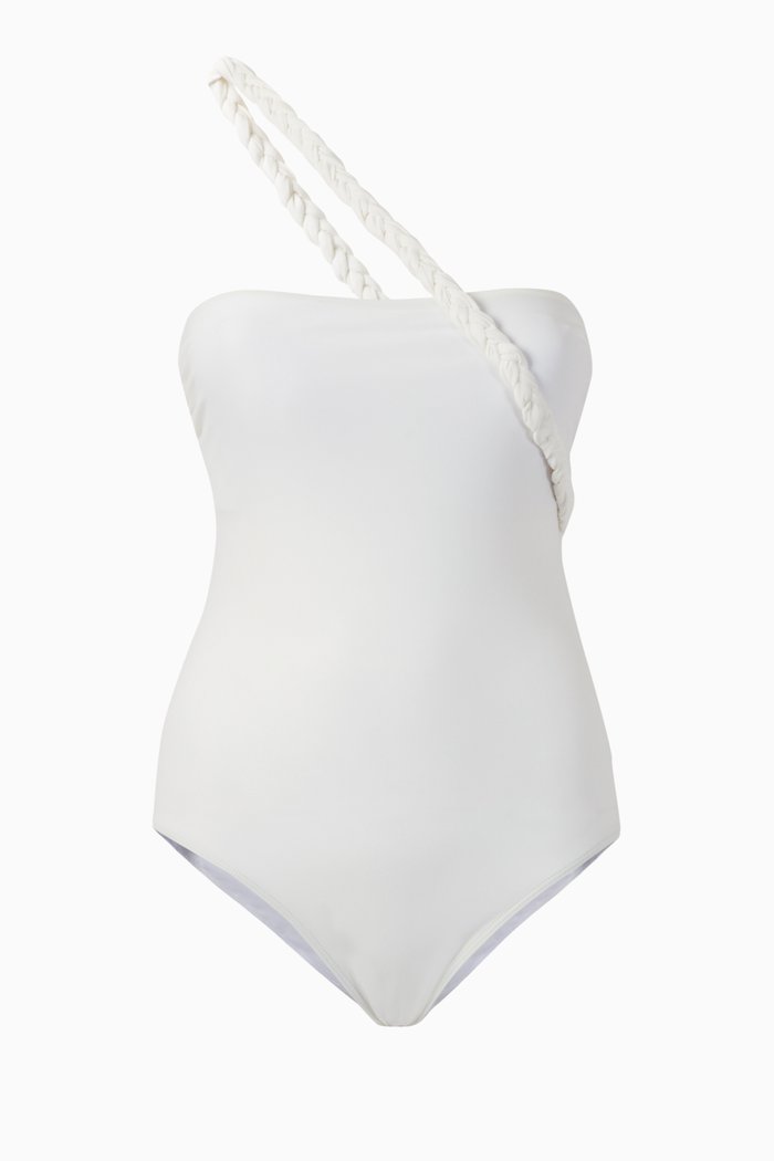 

Fontannette Swimsuit in Braidy Baby Sustainable Nylon, White