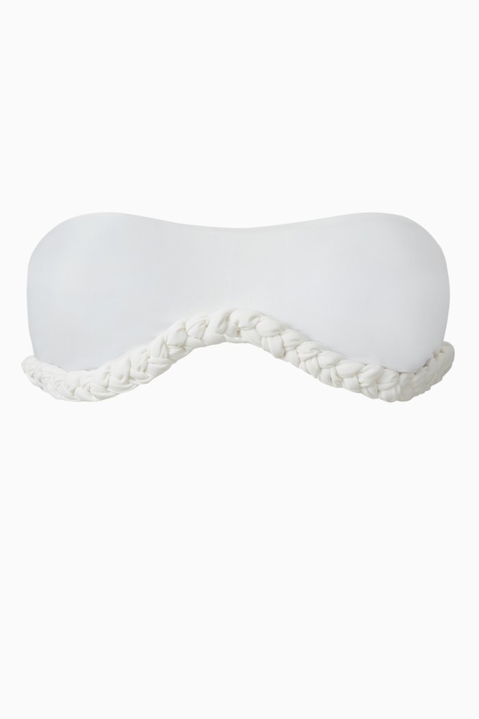 

Bandeau Bikini Top in Braidy Baby Sustainable Nylon, White