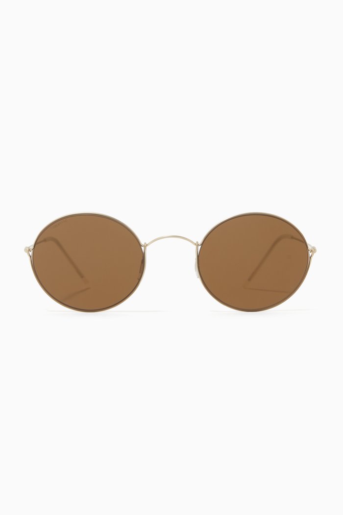 

Round Sunglasses in Titanium, Brown