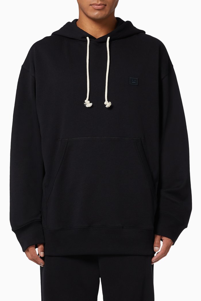 

Fonbar Face Hooded Sweatshirt in Organic Cotton Jersey, Black