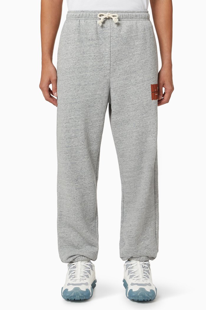 

Frack Basketball Face Sweatpants in Cotton Blend Fleece, Grey