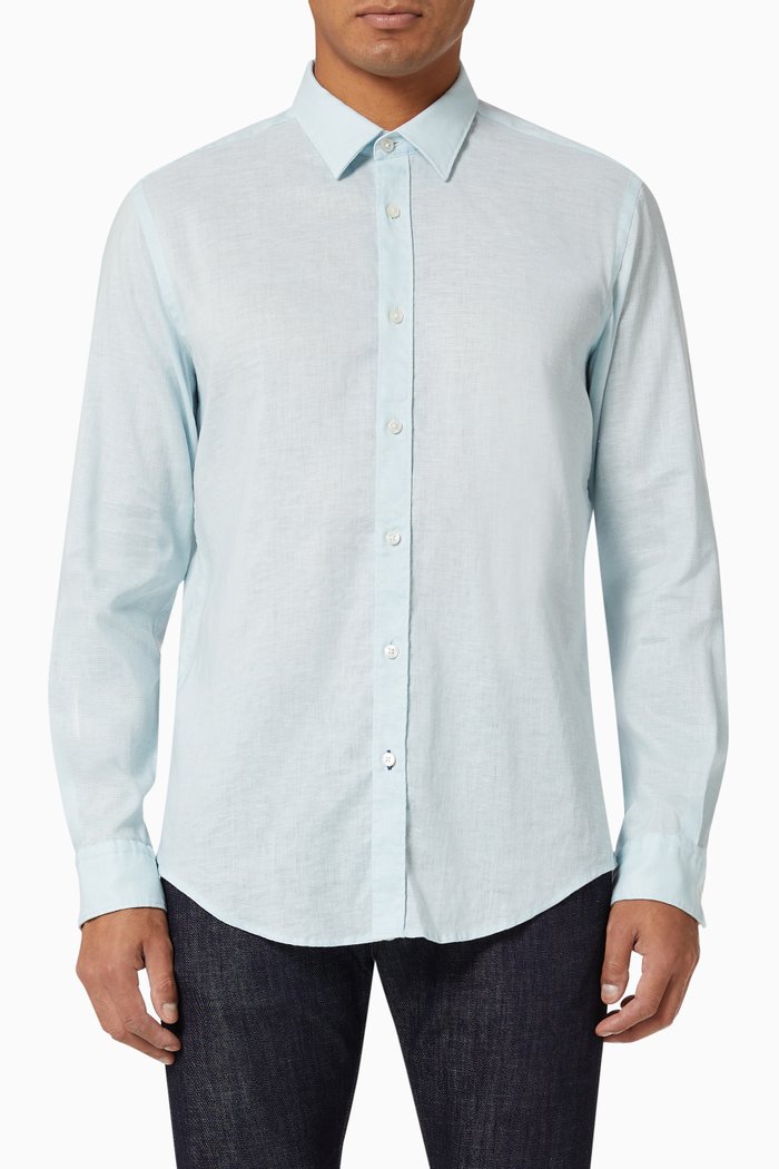 

Ronni 53 Shirt in Stretch Linen, Blue
