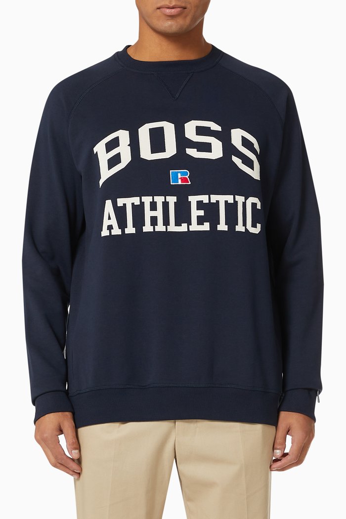 

x Russell Athletic Stedman Sweatshirt in Organic Cotton, Blue