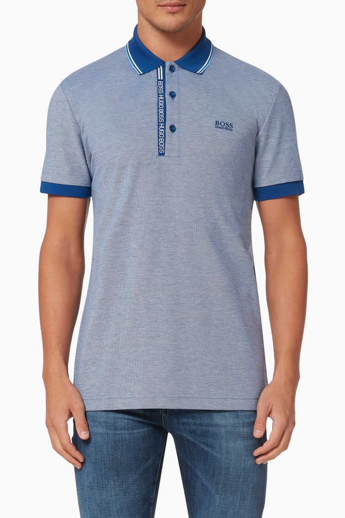 

Paule 4 Polo Shirt in Pima Cotton Piqué, Blue