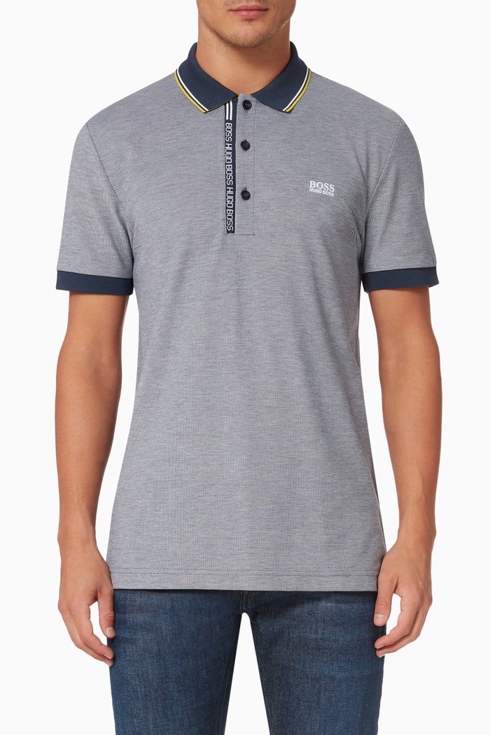 

Paule 4 Polo Shirt in Pima Cotton Piqué, Blue