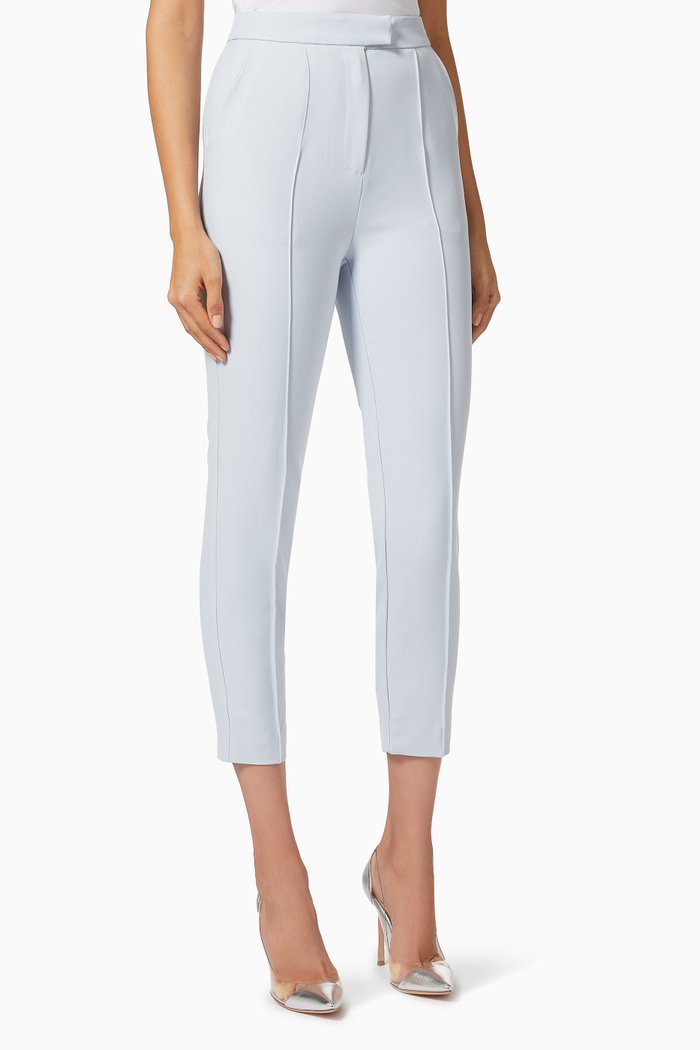 

High Waisted Cigarette Pants, Blue
